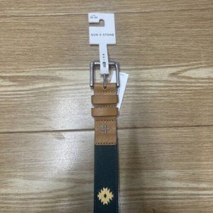 Sun + Stone Mens Western Faux Leather Belt